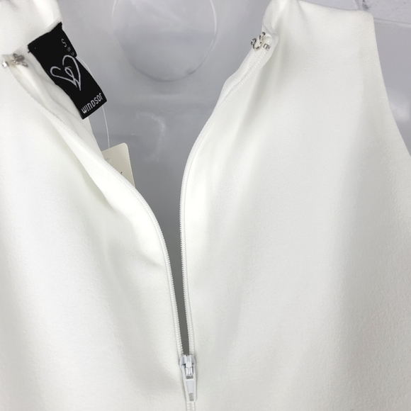 NWT Windsor Size S White Pleated Wrap Dress - Picture 6 of 10
